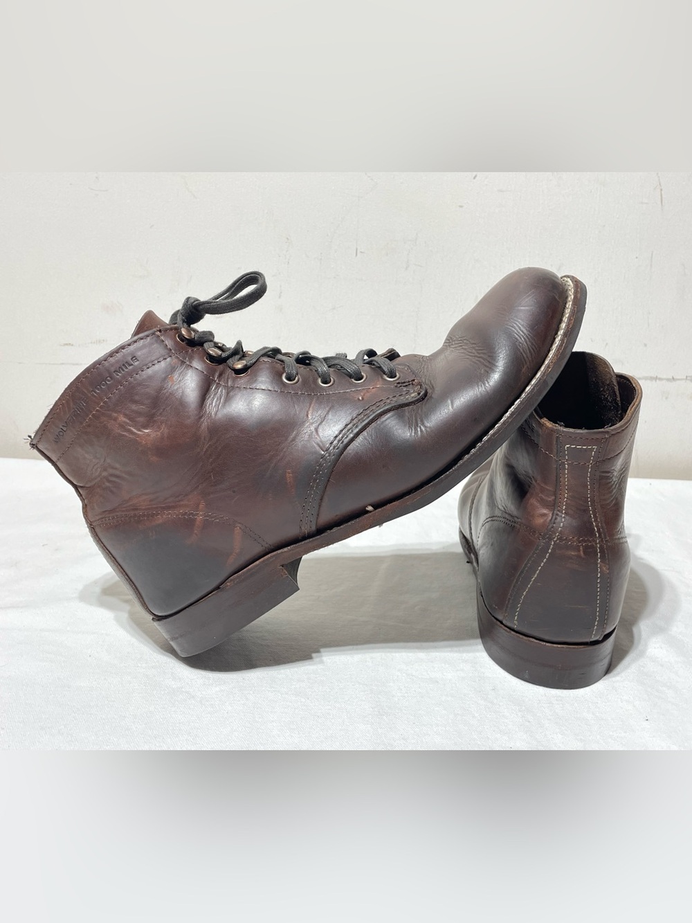 Wolverine 1000 Mile Original Boots Brown Leather Goodyear Welt Men’s 10? USA
